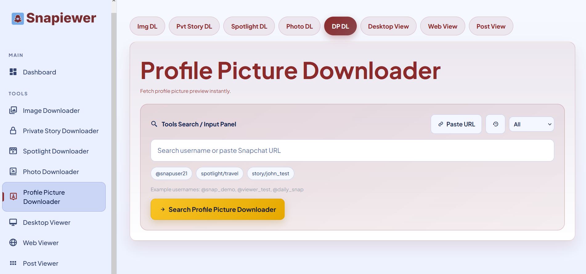 Profile Picture Downloader Preview