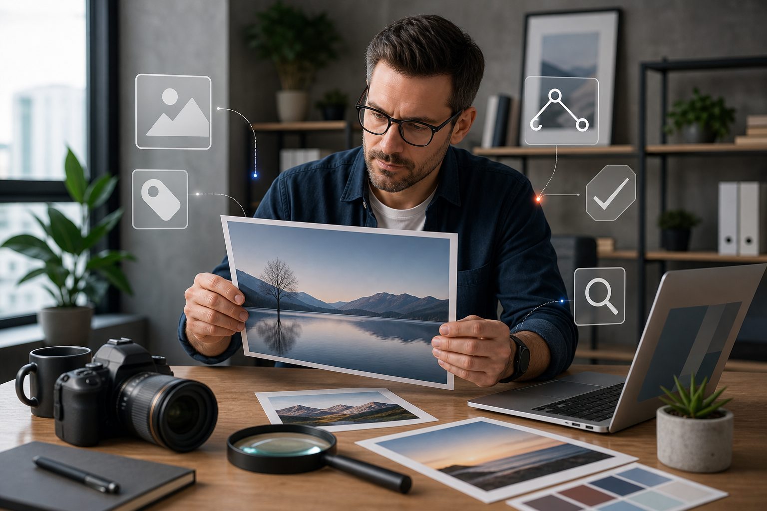 Person adding descriptive alt text to an image in a website editor